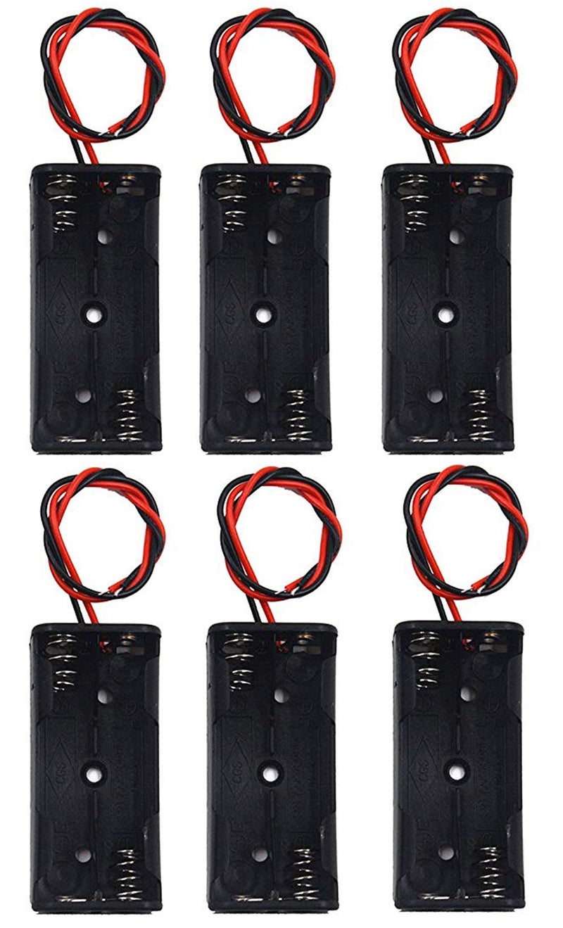 LampVPath (Pack of 6 2 X 1.5V AAA Battery Holder with Leads, AAA Battery Holder with Wires - Image 1